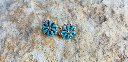 Authentic Turquoise Cluster Studs